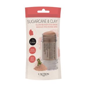 Маска за лице - стик със Захарна Тръстика и Розова Глина L'action Sugarcane & Clay Glow Reviver Stick Mask 30g 
