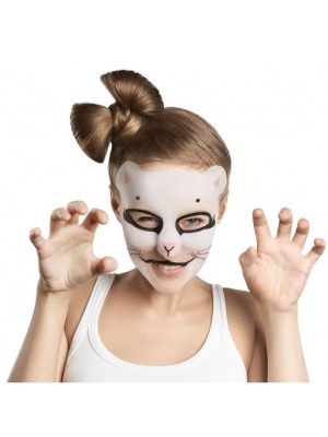 Успокояваща маска за лице със сок от Малина и Лавандула - Коте 7 Days Animal Mask Pretty Kitty No Stress Effect Face Mask 1pcs 